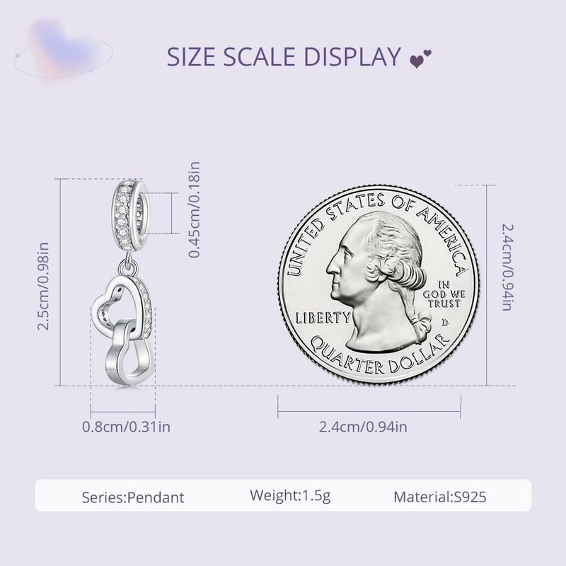 VOROCO Store 925 Sterling Silver Love Heart Charm for Charm Bracelet, Christmas Mother's Day Birthday Perfect Jewelry Gifts for Mom Grandma Daughter Friend Sister - Image 5